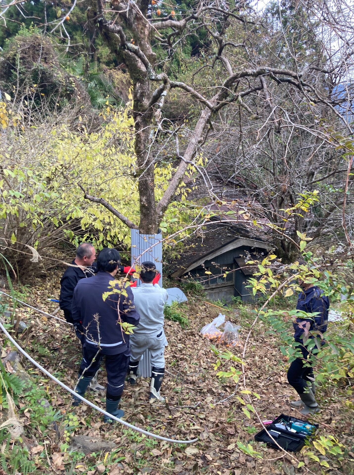 住民への注意喚起の様子